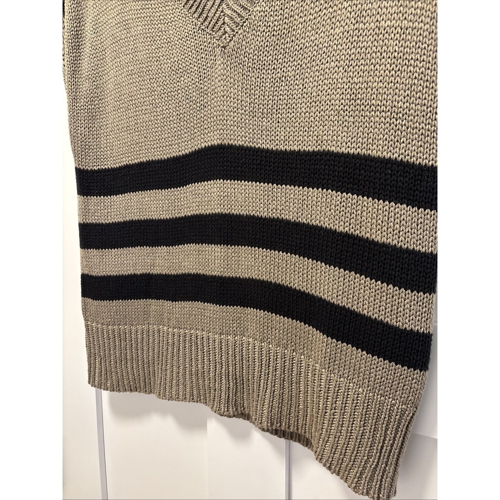 Evereve RD Style Kylie‎ Stripe Vest Brown Black Stripe Size XS $88